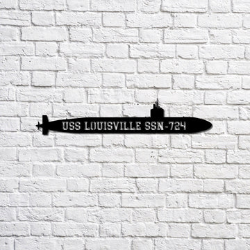 US Navy Metal Sign, Uss Louisville Ssn724 Navy Ship Metal Sign, Memory Wall Metal Sign, Navy Veteran Metal Sign