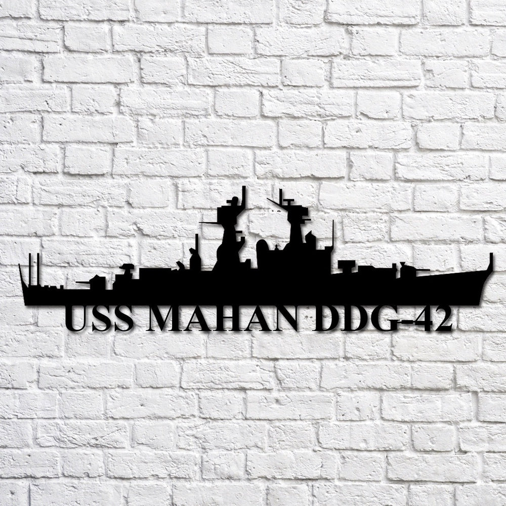 US Navy Metal Sign, Uss Mahan Ddg42 Navy Ship Metal Art, Custom Us Navy Ship Cut Metal Sign, Navy Veteran Metal Sign