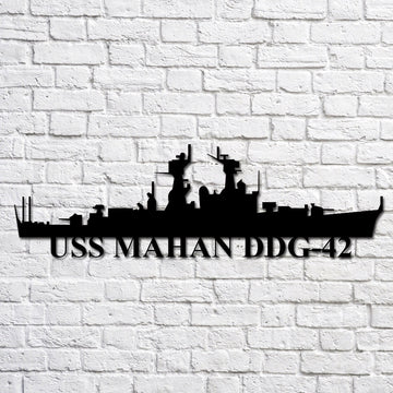 US Navy Metal Sign, Uss Mahan Ddg42 Navy Ship Metal Art, Custom Us Navy Ship Cut Metal Sign, Navy Veteran Metal Sign