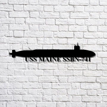 US Navy Metal Sign, Uss Maine Ssbn741 Navy Ship Metal Art, Custom Us Navy Ship Cut Metal Sign, Navy Veteran Metal Sign