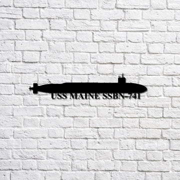 US Navy Metal Sign, Uss Maine Ssbn741 Navy Ship Metal Sign, Memory Wall Metal Sign, Navy Veteran Metal Sign