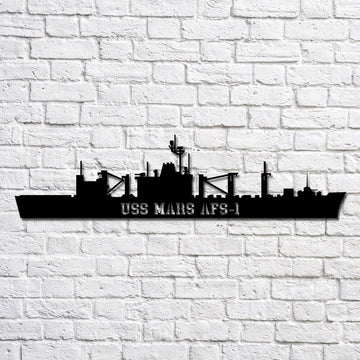 US Navy Metal Sign, Uss Mars Afs1 Navy Ship Metal Art, Custom Us Navy Ship Cut Metal Sign, Navy Veteran Metal Sign