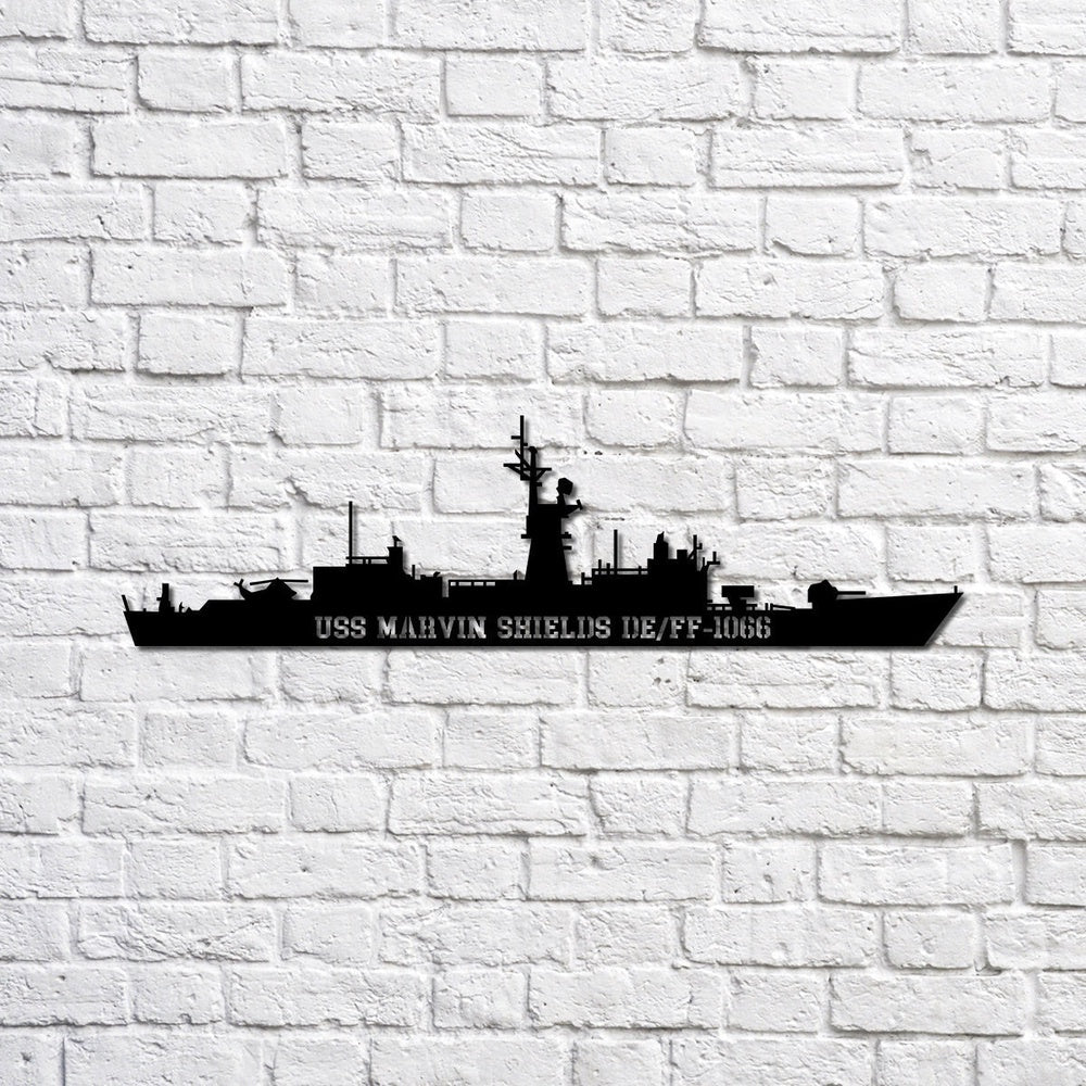 US Navy Metal Sign, Uss Marvin Shields De1066 Ff1066 Navy Ship Metal Sign, Memory Wall Metal Sign, Navy Veteran Metal Sign