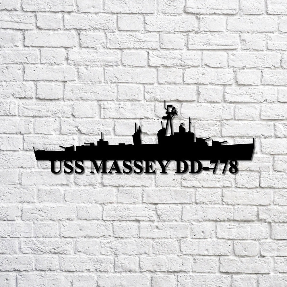 US Navy Metal Sign, Uss Massey Dd778 Navy Ship Metal Sign, Memory Wall Metal Sign, Navy Veteran Metal Sign