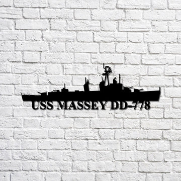 US Navy Metal Sign, Uss Massey Dd778 Navy Ship Metal Sign, Memory Wall Metal Sign, Navy Veteran Metal Sign