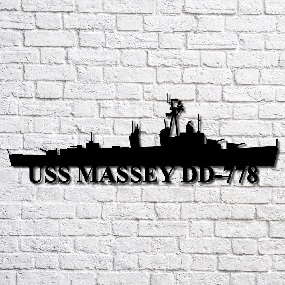 US Navy Metal Sign, Uss Massey Dd778 V2 Navy Ship Metal Art, Custom Us Navy Ship Cut Metal Sign, Navy Veteran Metal Sign