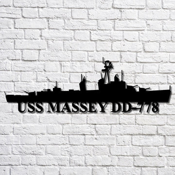 US Navy Metal Sign, Uss Massey Dd778 V2 Navy Ship Metal Art, Custom Us Navy Ship Cut Metal Sign, Navy Veteran Metal Sign