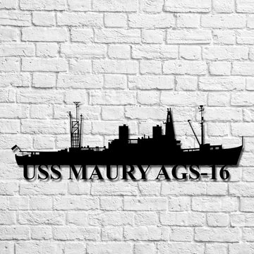 US Navy Metal Sign, Uss Maury Ags16 Navy Ship Metal Art, Custom Us Navy Ship Cut Metal Sign, Navy Veteran Metal Sign