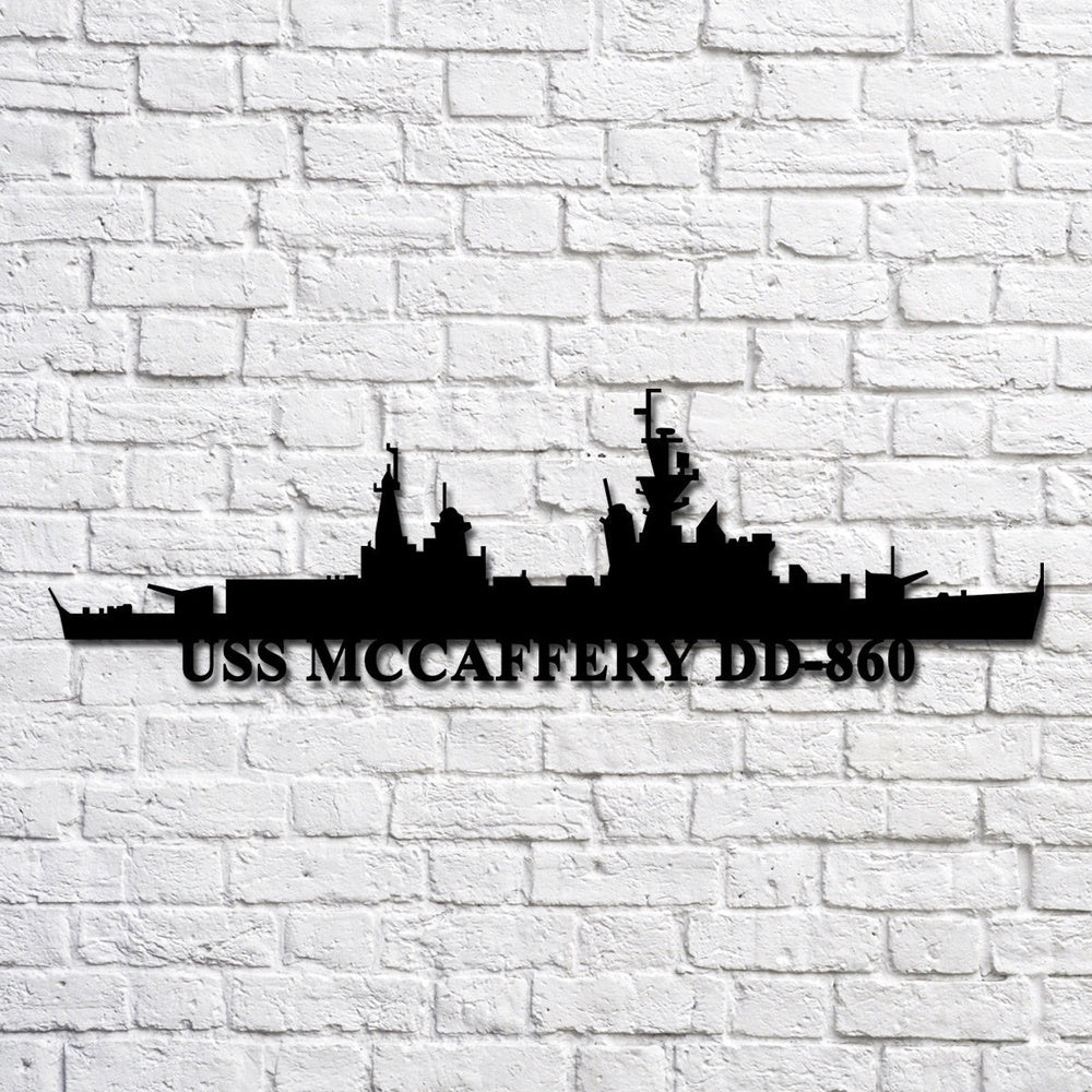 US Navy Metal Sign, Uss Mccaffery Dd860 Navy Ship Metal Art, Custom Us Navy Ship Cut Metal Sign, Navy Veteran Metal Sign