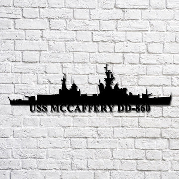 US Navy Metal Sign, Uss Mccaffery Dd860 Navy Ship Metal Art, Custom Us Navy Ship Cut Metal Sign, Navy Veteran Metal Sign