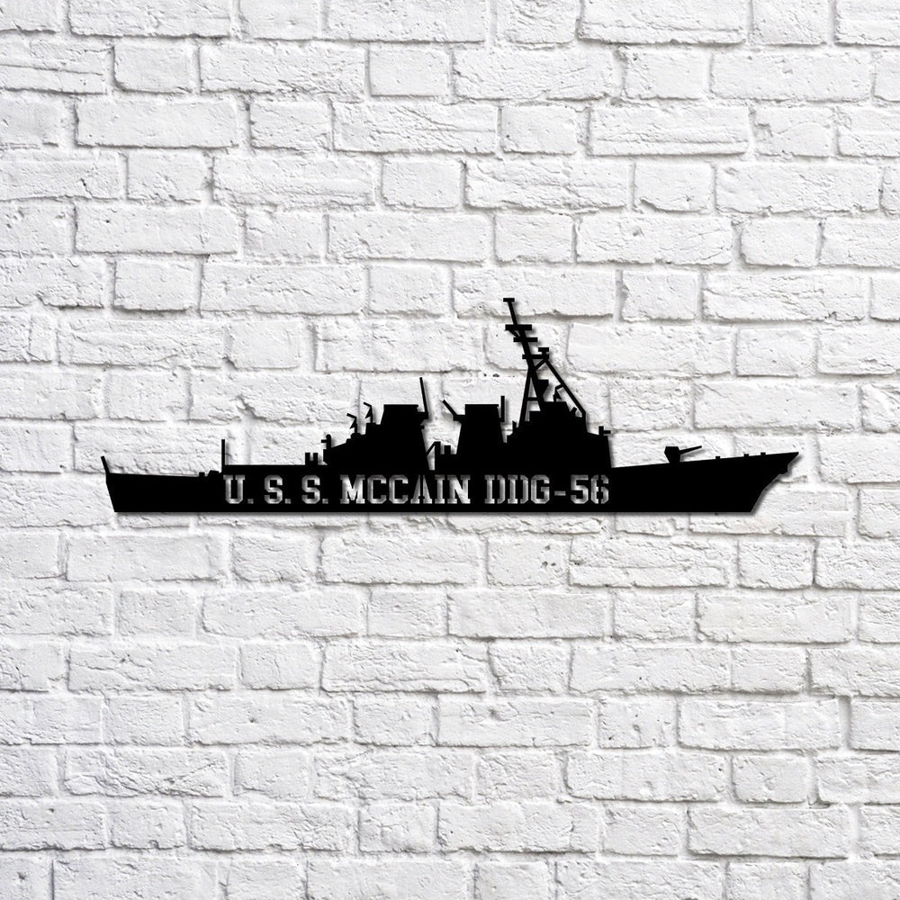 US Navy Metal Sign, Uss Mccain Ddg56 Navy Ship Metal Sign, Memory Wall Metal Sign, Navy Veteran Metal Sign