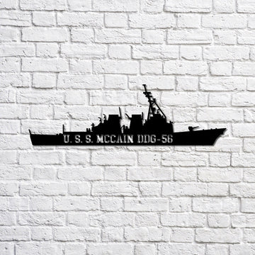 US Navy Metal Sign, Uss Mccain Ddg56 Navy Ship Metal Sign, Memory Wall Metal Sign, Navy Veteran Metal Sign