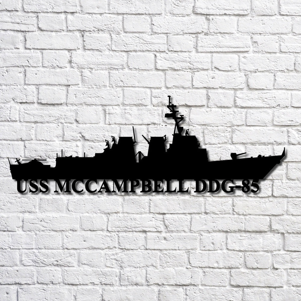 US Navy Metal Sign, Uss Mccampbell Ddg85 Navy Ship Metal Art, Custom Us Navy Ship Cut Metal Sign, Navy Veteran Metal Sign