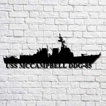 US Navy Metal Sign, Uss Mccampbell Ddg85 Navy Ship Metal Art, Custom Us Navy Ship Cut Metal Sign, Navy Veteran Metal Sign