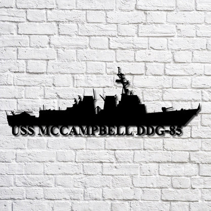 US Navy Metal Sign, Uss Mccampbell Ddg85 Navy Ship Metal Art, Custom Us Navy Ship Cut Metal Sign, Navy Veteran Metal Sign