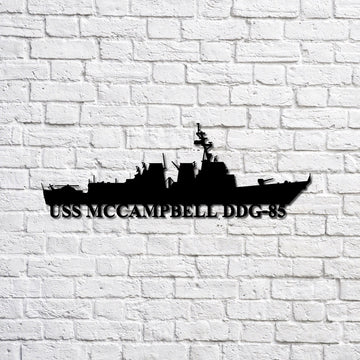 US Navy Metal Sign, Uss Mccampbell Ddg85 Navy Ship Metal Sign, Memory Wall Metal Sign, Navy Veteran Metal Sign