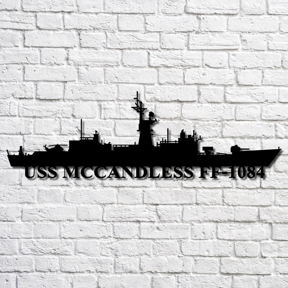 US Navy Metal Sign, Uss Mccandless Ff 1084 Navy Ship Metal Art, Custom Us Navy Ship Cut Metal Sign, Navy Veteran Metal Sign