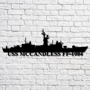 US Navy Metal Sign, Uss Mccandless Ff 1084 Navy Ship Metal Art, Custom Us Navy Ship Cut Metal Sign, Navy Veteran Metal Sign