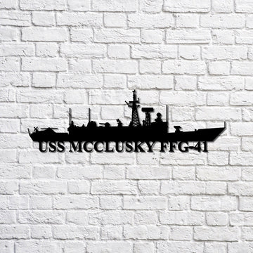 US Navy Metal Sign, Uss Mcclusky Ffg41 Navy Ship Metal Sign, Memory Wall Metal Sign, Navy Veteran Metal Sign