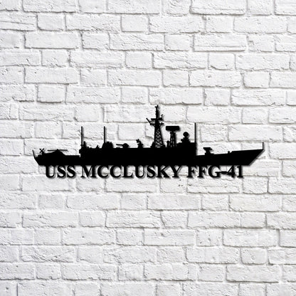 US Navy Metal Sign, Uss Mcclusky Ffg41 Navy Ship Metal Sign, Memory Wall Metal Sign, Navy Veteran Metal Sign
