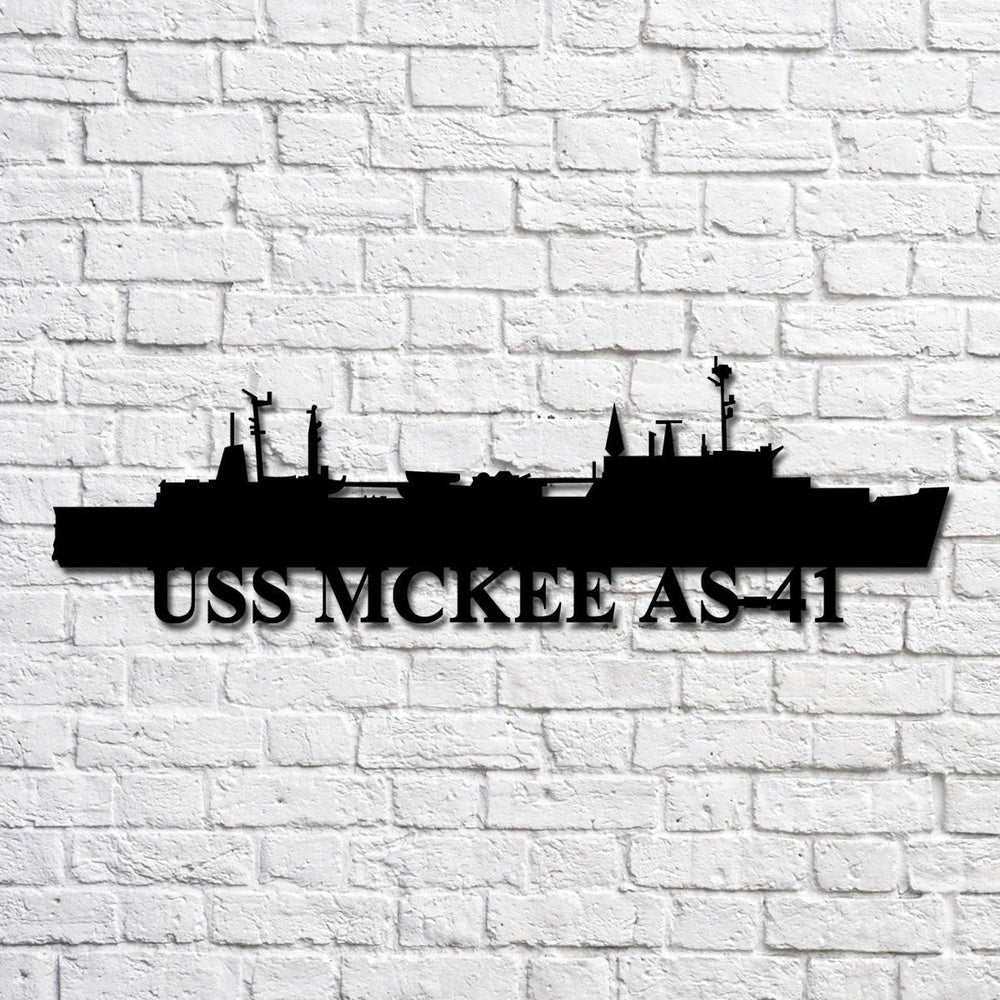 US Navy Metal Sign, Uss Mckee As 41 Navy Ship Metal Art, Custom Us Navy Ship Cut Metal Sign, Navy Veteran Metal Sign