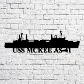 US Navy Metal Sign, Uss Mckee As 41 Navy Ship Metal Art, Custom Us Navy Ship Cut Metal Sign, Navy Veteran Metal Sign