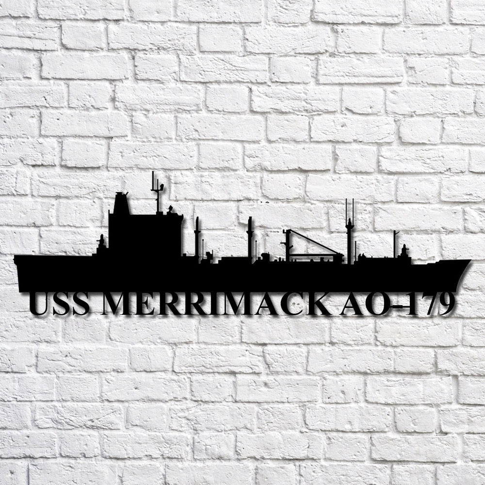 US Navy Metal Sign, Uss Merrimack Ao179 Navy Ship Metal Art, Custom Us Navy Ship Cut Metal Sign, Navy Veteran Metal Sign