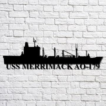 US Navy Metal Sign, Uss Merrimack Ao179 Navy Ship Metal Art, Custom Us Navy Ship Cut Metal Sign, Navy Veteran Metal Sign