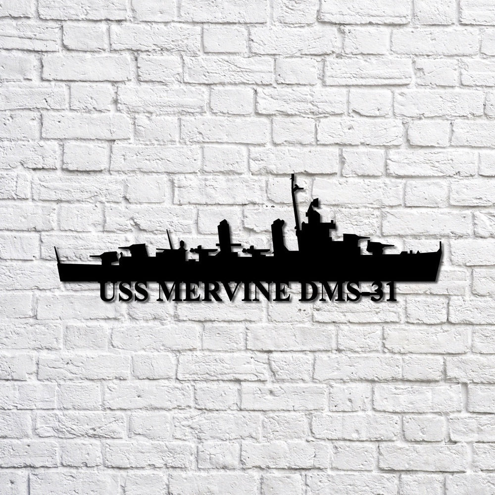 US Navy Metal Sign, Uss Mervine Dms31 Navy Ship Metal Sign, Memory Wall Metal Sign, Navy Veteran Metal Sign