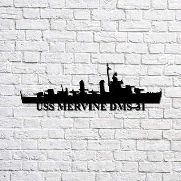 US Navy Metal Sign, Uss Mervine Dms31 Navy Ship Metal Sign, Memory Wall Metal Sign, Navy Veteran Metal Sign
