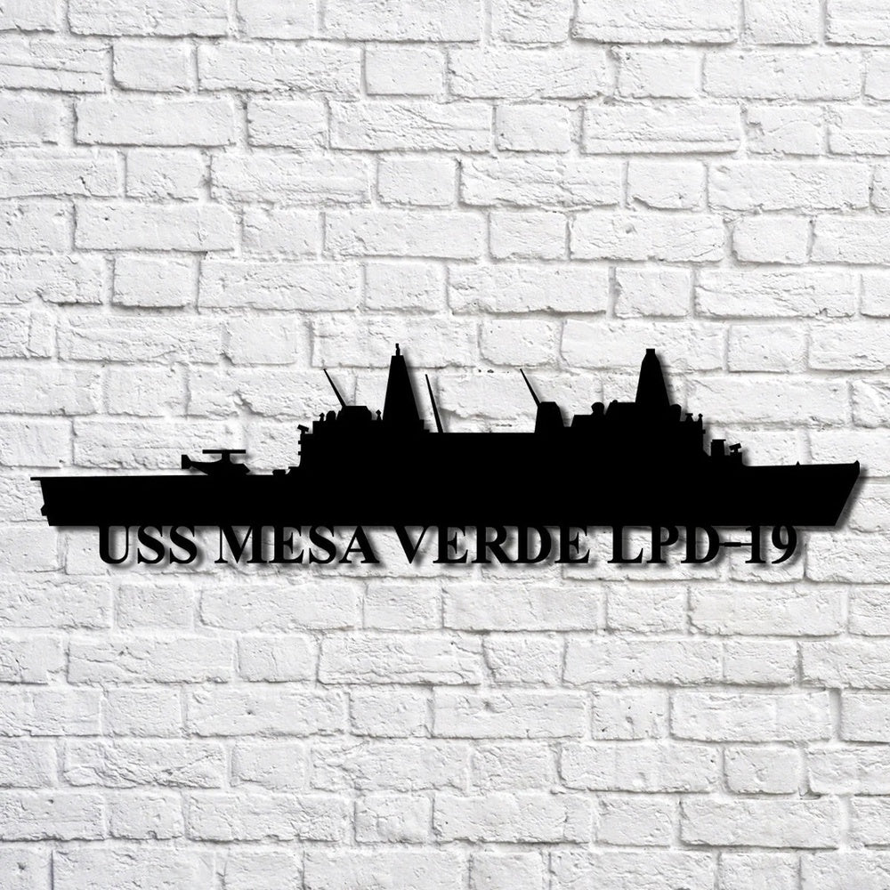US Navy Metal Sign, Uss Mesa Verde Lpd19 Navy Ship Metal Art, Custom Us Navy Ship Cut Metal Sign, Navy Veteran Metal Sign