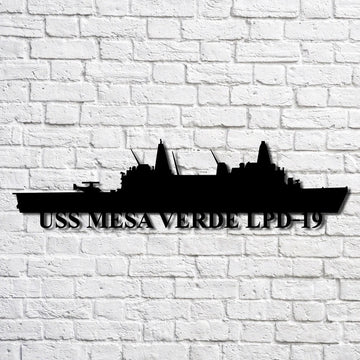 US Navy Metal Sign, Uss Mesa Verde Lpd19 Navy Ship Metal Art, Custom Us Navy Ship Cut Metal Sign, Navy Veteran Metal Sign