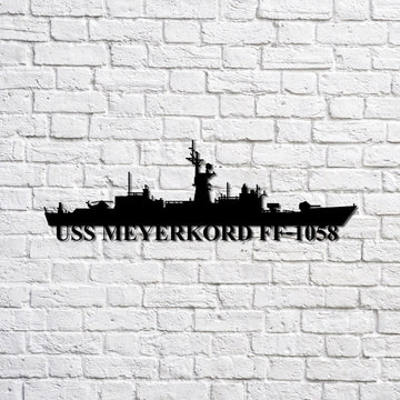 US Navy Metal Sign, Uss Meyerkord Ff1058 Navy Ship Metal Sign, Memory Wall Metal Sign, Navy Veteran Metal Sign
