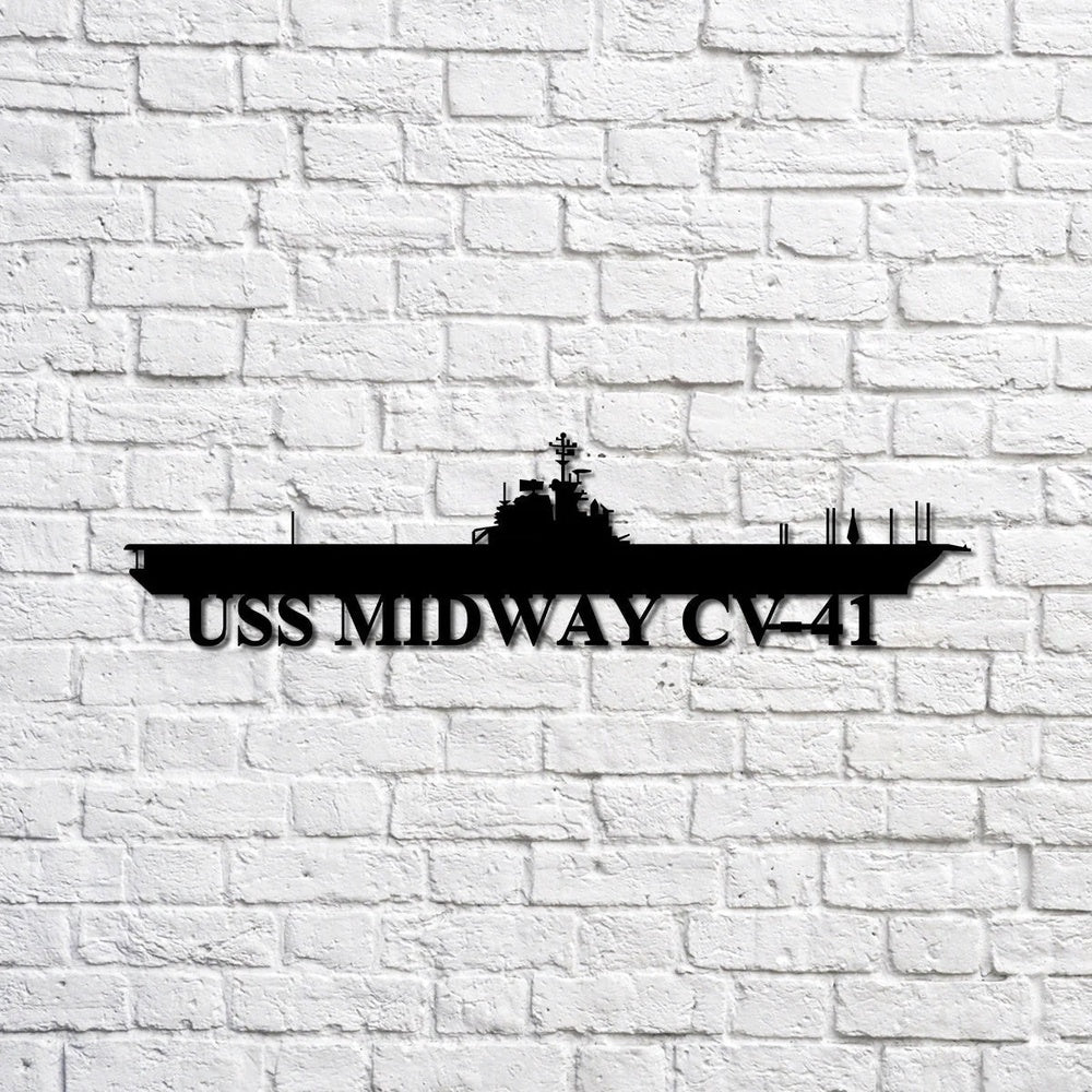 US Navy Metal Sign, Uss Midway Cv41 Navy Ship Metal Sign, Memory Wall Metal Sign, Navy Veteran Metal Sign