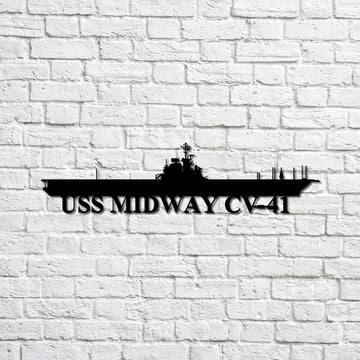 US Navy Metal Sign, Uss Midway Cv41 Navy Ship Metal Sign, Memory Wall Metal Sign, Navy Veteran Metal Sign