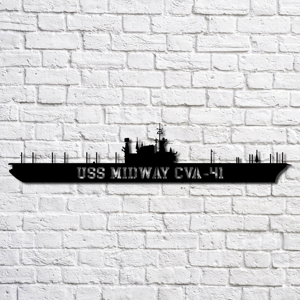 US Navy Metal Sign, Uss Midway Cva41 Navy Ship Metal Art, Navy Veteran Metal Sign