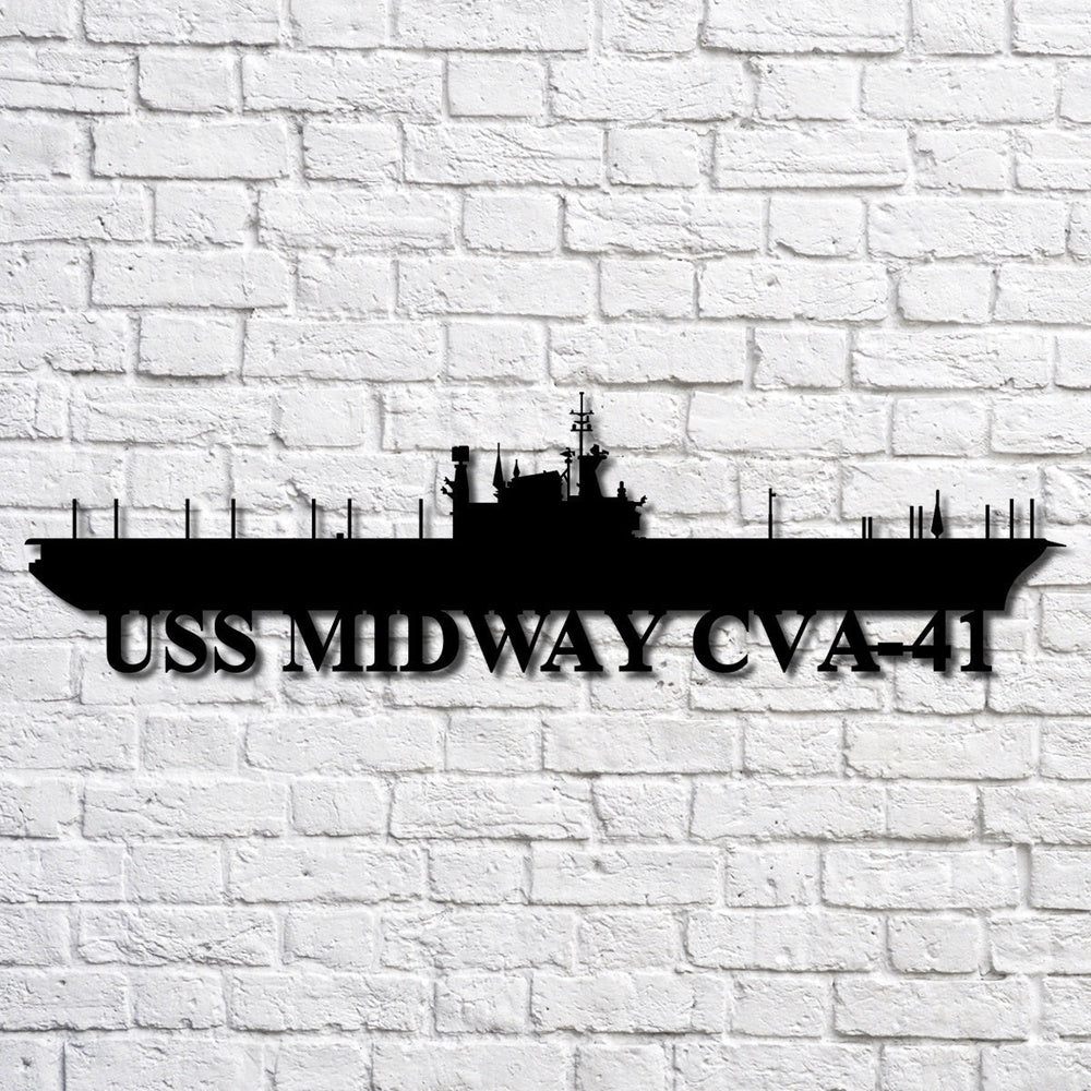 US Navy Metal Sign, Uss Midway Cva41 V2 Navy Ship Metal Art, Navy Veteran Metal Sign