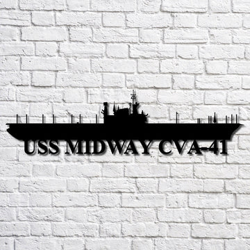 US Navy Metal Sign, Uss Midway Cva41 V2 Navy Ship Metal Art, Navy Veteran Metal Sign