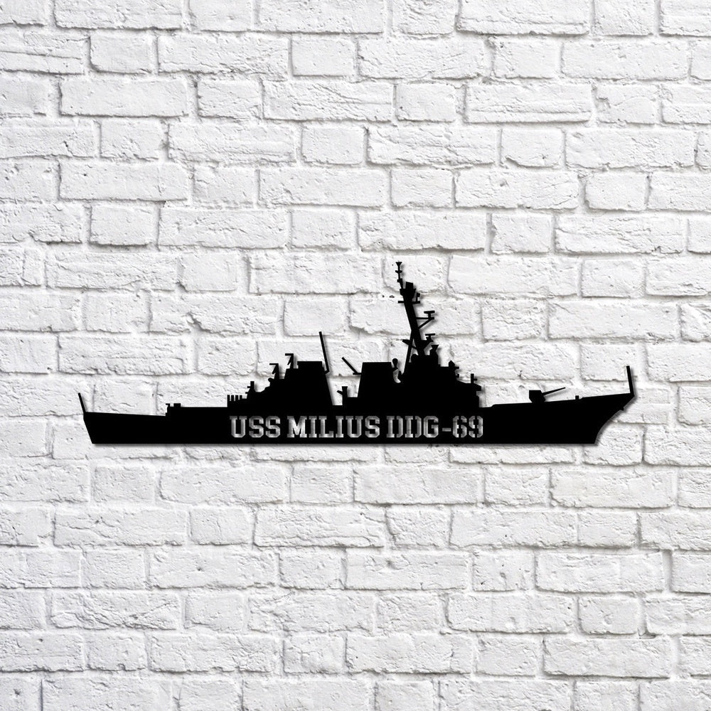 US Navy Metal Sign, Uss Milius Ddg69 Navy Ship Metal Sign, Memory Wall Metal Sign, Navy Veteran Metal Sign