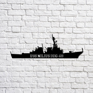 US Navy Metal Sign, Uss Milius Ddg69 Navy Ship Metal Sign, Memory Wall Metal Sign, Navy Veteran Metal Sign