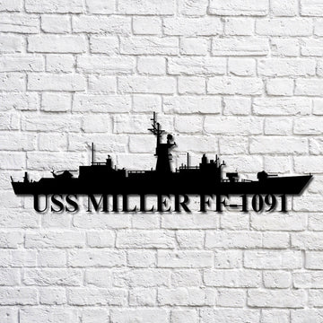 US Navy Metal Sign, Uss Miller Ff1091 Navy Ship Metal Art, Navy Veteran Metal Sign