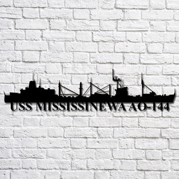 US Navy Metal Sign, Uss Mississinewa Ao144 Navy Ship Metal Art, Navy Veteran Metal Sign