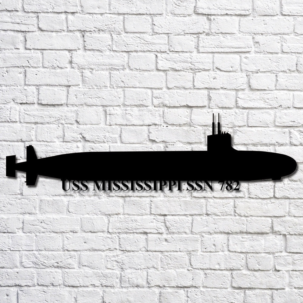 US Navy Metal Sign, Uss Mississippi Ssn 782 Navy Ship Metal Art, Navy Veteran Metal Sign
