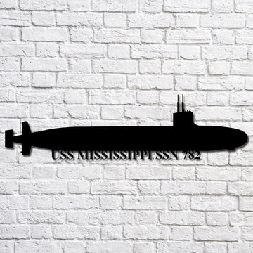 US Navy Metal Sign, Uss Mississippi Ssn 782 Navy Ship Metal Art, Navy Veteran Metal Sign