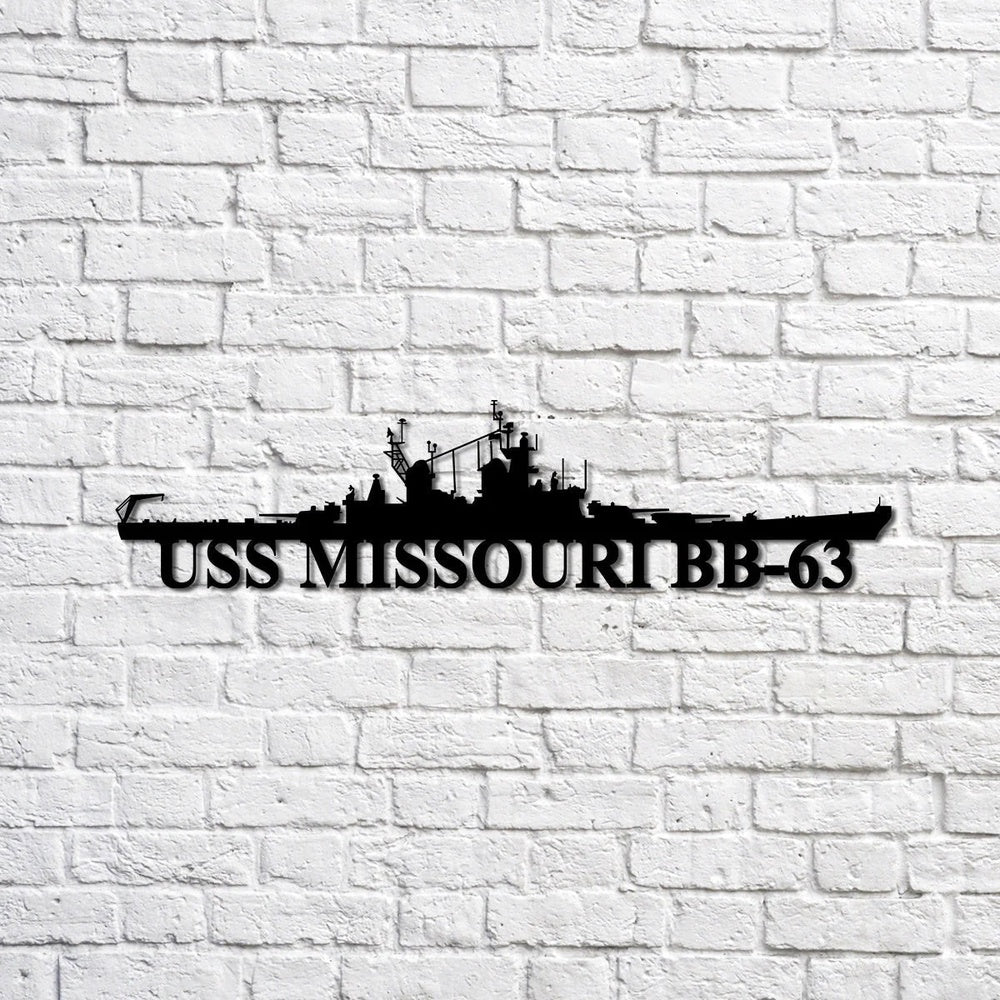 US Navy Metal Sign, Uss Missouri Bb63 Navy Ship Metal Sign, Memory Wall Metal Sign, Navy Veteran Metal Sign