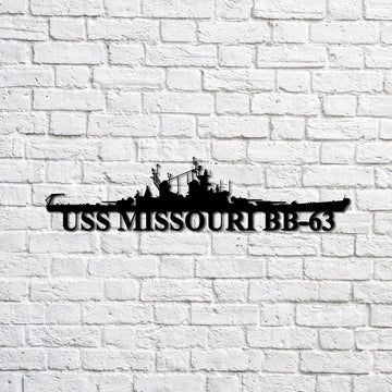 US Navy Metal Sign, Uss Missouri Bb63 Navy Ship Metal Sign, Memory Wall Metal Sign, Navy Veteran Metal Sign