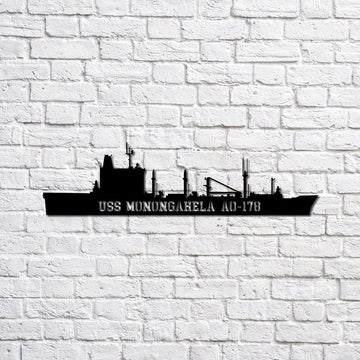 US Navy Metal Sign, Uss Monogahela Ao178 Navy Ship Metal Sign, Memory Wall Metal Sign, Navy Veteran Metal Sign