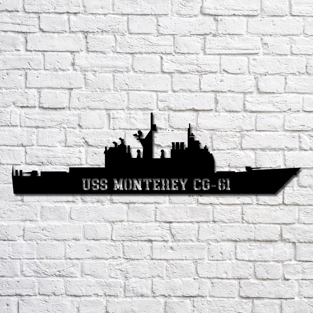 US Navy Metal Sign, Uss Monterey Cg61 Navy Ship Metal Art, Navy Veteran Metal Sign
