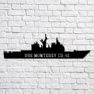 US Navy Metal Sign, Uss Monterey Cg61 Navy Ship Metal Art, Navy Veteran Metal Sign