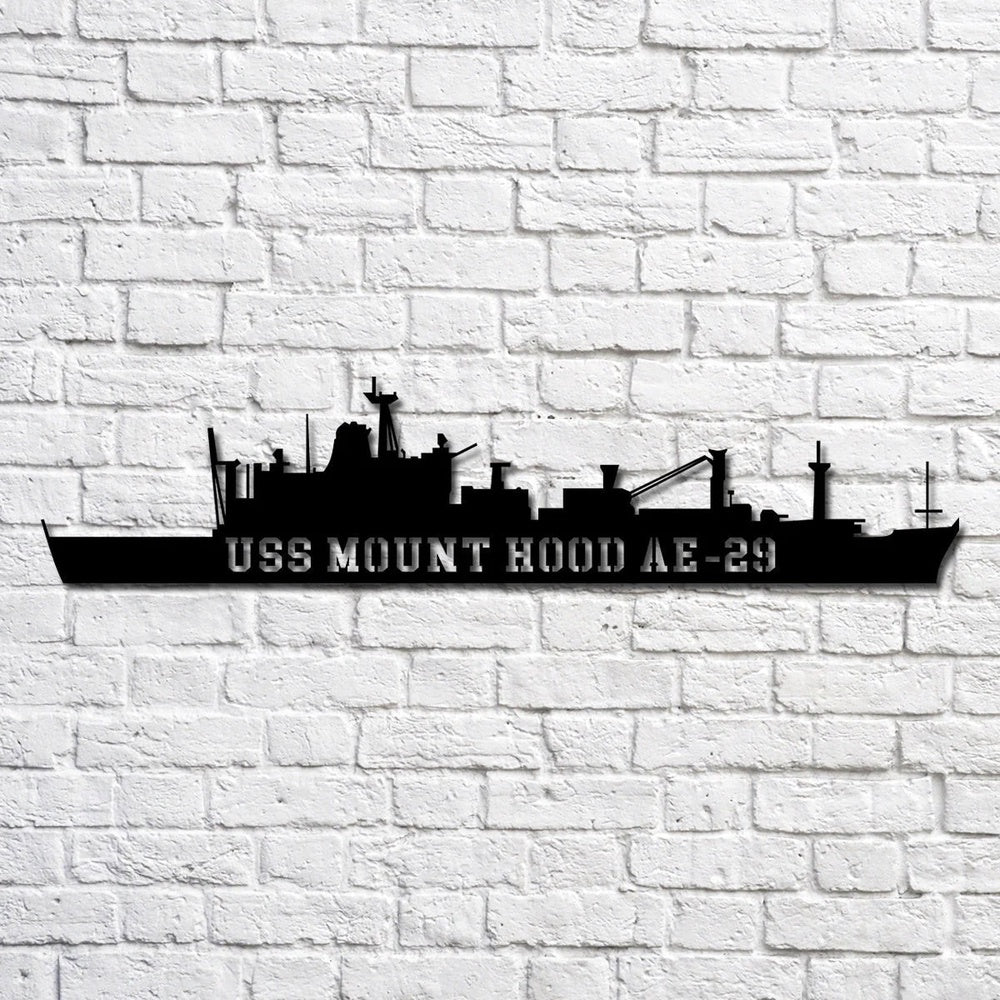 US Navy Metal Sign, Uss Mount Hood Ae29(1) Navy Ship Metal Art, Navy Veteran Metal Sign